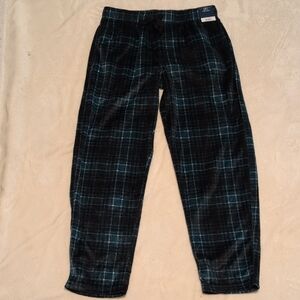 George Men's Fleece Black and Green Plaid Pajama Pants Size Medium NWT